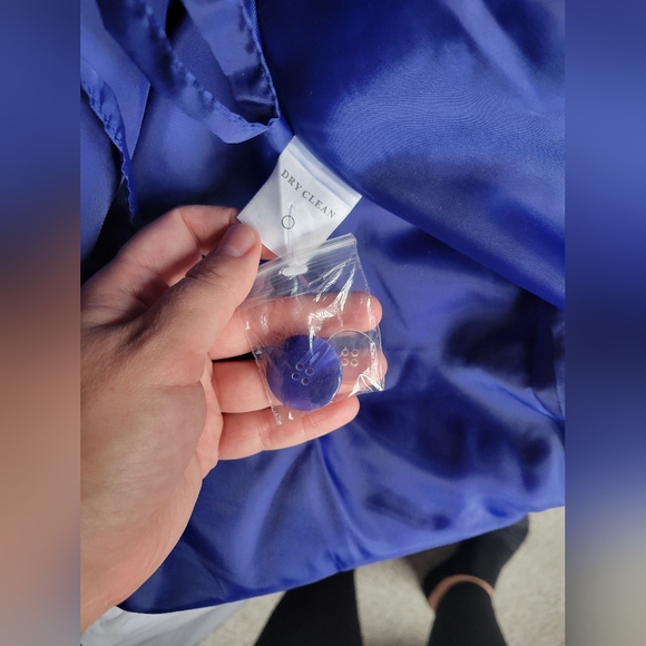 Vintage Jessica London Cobalt Blue  Asymmetrical Coat Jacket Size 24 - Picture 9 of 10